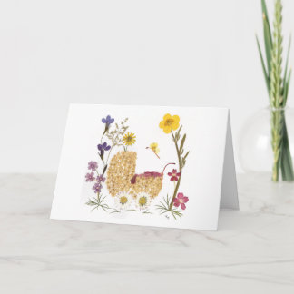 ベビーガール押し花デザイン カード