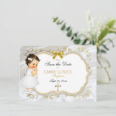 ベビーガール救バプテスマデイトホワイト金ゴールドクロス セーブザデート (スタンド正面)