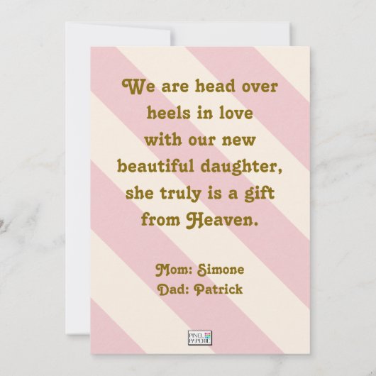 ベビーガール新着 案内状 (裏面)