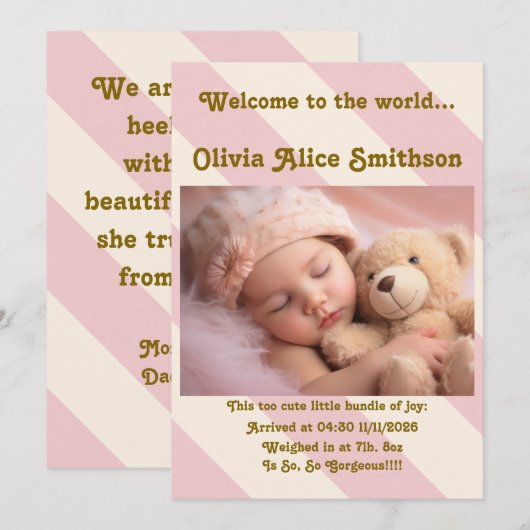 ベビーガール新着 案内状 (正面/裏面)