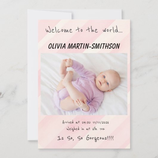 ベビーガール新着 案内状 (正面)