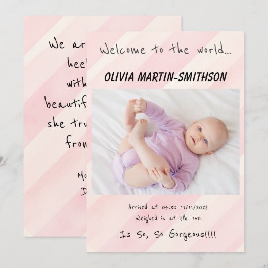 ベビーガール新着 案内状 (正面/裏面)