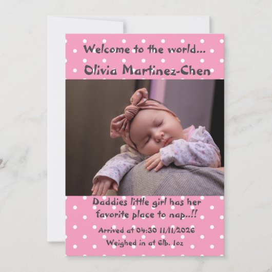 ベビーガール新着 案内状 (正面)