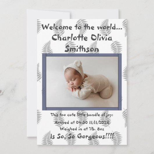 ベビーガール新着 案内状 (正面)