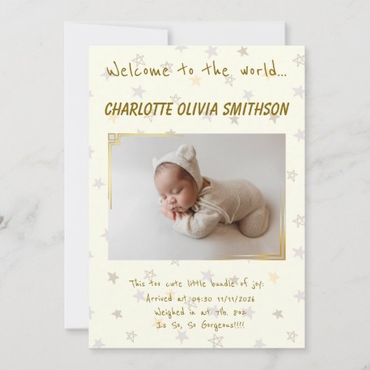 ベビーガール新着 案内状 (正面)