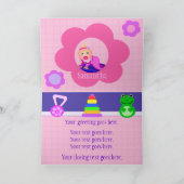 ベビーガール最初の誕生日グリーティングカードカスタム- カード (内部)