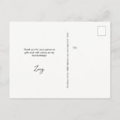 ベビーガール最初の誕生日金ゴールド紙吹雪赤面ピンク ポストカード (裏面)