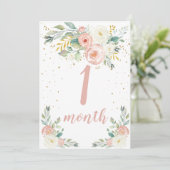 ベビーガール月次マイルストーンカード サンキューカード (スタンド正面)