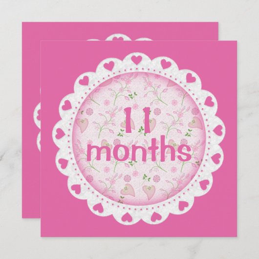 ベビーガール月次マイルストーンマーカーガール (正面/裏面)