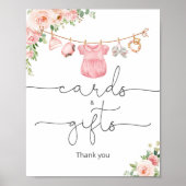 ベビーガール服カードとギフトサイン ポスター (正面)