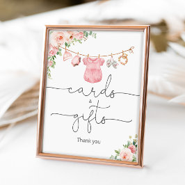 ベビーガール服カードとギフトサイン ポスター