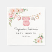 ベビーガール服ベビーシャワーナプキンパーソナライズされたズ スタンダードカクテルナプキン (正面)