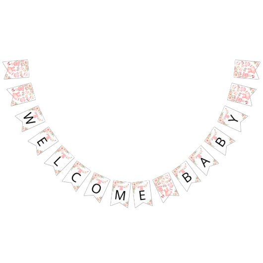 ベビーガール服ベビーシャワーバンティンフラッグ バンティングフラッグ (全)