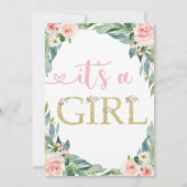 ベビーガール服ベビーシャワー招待状 招待状 (裏面)