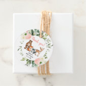 ベビーガール森林動物ピンクの緑 フェイバータグ (インサイチュ)