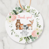 ベビーガール森林動物ピンクの緑 フェイバータグ (正面)