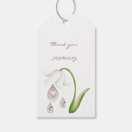 ベビーガール水滴デザイン ギフトタグ