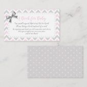 ベビーガール灰色ピンク本のカードシャワーを持参 エンクロージャーカード (正面/裏面)
