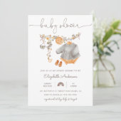 ベビーガール物干し用ベビーシャワー 招待状 (スタンド正面)