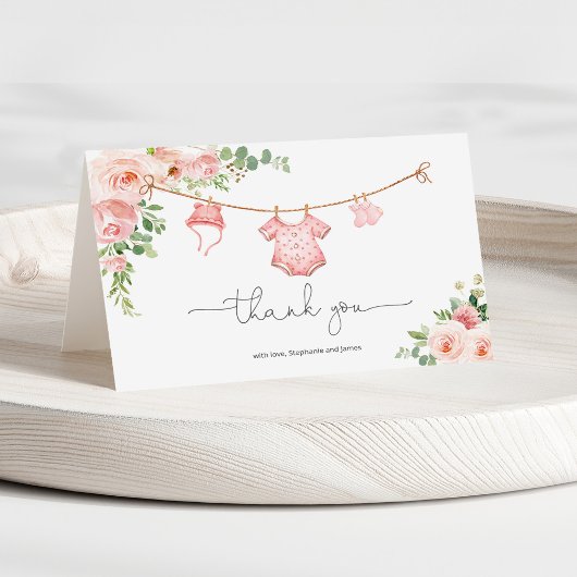 ベビーガール物干し線ありがとう サンキューカード