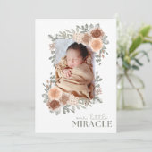 ベビーガール甘いフローラ写真誕生のお知らせ 案内状 (スタンド正面)