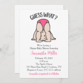 ベビーガール用おむつシャワー招待状 シーズンカード (正面/裏面)