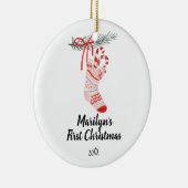 ベビーガール用クリスマスソックスオーナメント セラミックオーナメント (右)