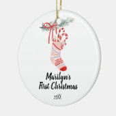 ベビーガール用クリスマスソックスオーナメント セラミックオーナメント (左)