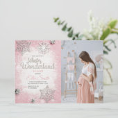 ベビーガール用スノーフレークテーマ 招待状 (スタンド正面)