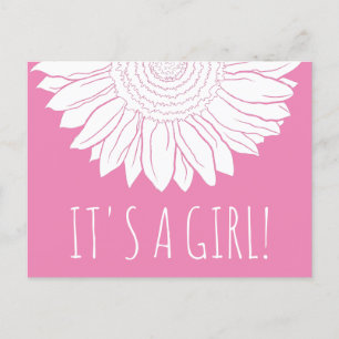 ベビーガール発表ひまわり ポストカード