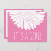 ベビーガール発表ひまわり ポストカード (正面/裏面)