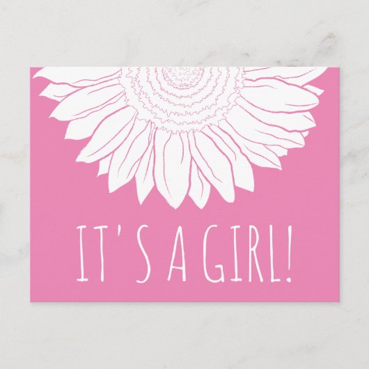 ベビーガール発表ひまわり ポストカード (正面)