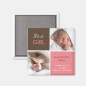 ベビーガール発表マグネット マグネット (正面/裏面)