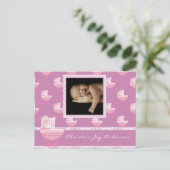 ベビーガール発表 – ピンクベビー乳母車 案内ポストカード (スタンド正面)