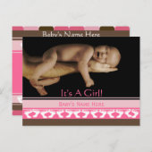 ベビーガール発表 案内ポストカード (正面/裏面)
