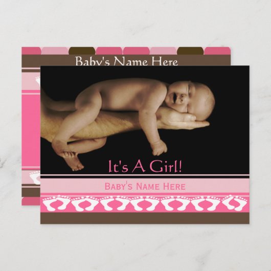 ベビーガール発表 案内ポストカード (正面/裏面)