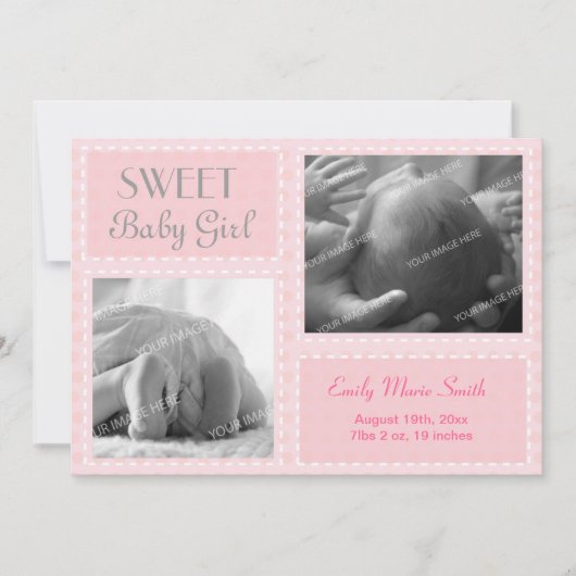 ベビーガール発表 案内状 (正面)