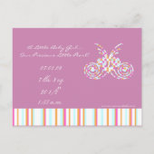 ベビーガール発表 – 蝶 案内ポストカード (裏面)