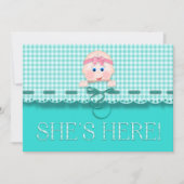 ベビーガール発表She'ここベビー顔ティール（緑がかった色） (正面)