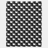 ベビーガール白黒白鳥パターン フリースブランケット (正面)