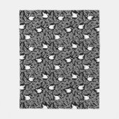 ベビーガール白黒白鳥パターン フリースブランケット (正面)