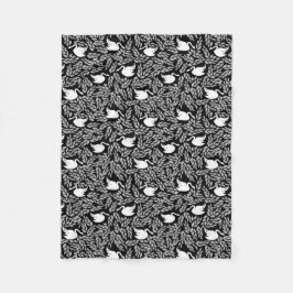 ベビーガール白黒白鳥パターン フリースブランケット