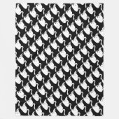 ベビーガール白黒白鳥パターン フリースブランケット (正面)