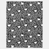 ベビーガール白黒白鳥パターン フリースブランケット (正面)