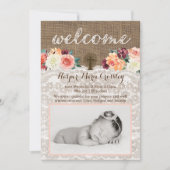 ベビーガール秋秋の出産発表カード 案内状 (正面)