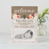 ベビーガール秋秋の出産発表カード 案内状 (スタンド正面)