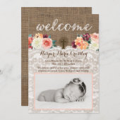 ベビーガール秋秋の出産発表カード 案内状 (正面/裏面)