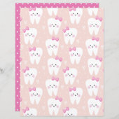 ベビーガール第一歯シャワースクラップブック作り紙 (正面/裏面)