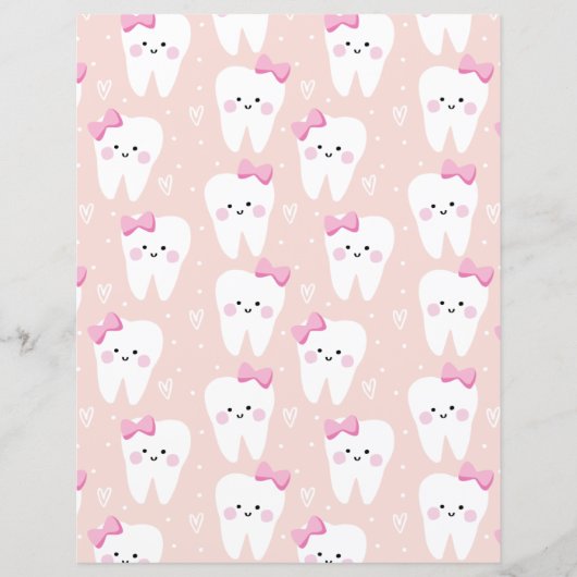 ベビーガール第一歯シャワースクラップブック作り紙 (正面)