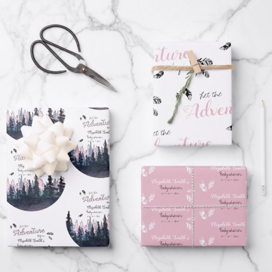 ベビーガール素朴アドベンチャー ラッピングペーパーシート (正面)